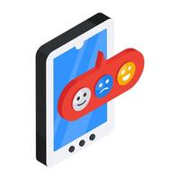 Conceptual flat design icon of mobile feedback vector