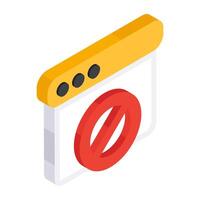 A colored design icon of stop website vector