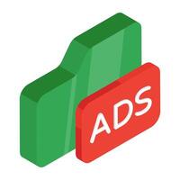 A unique design icon of ad folder vector