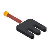 Editable design icon of gardening fork vector