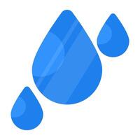 A flat design icon of water drops vector