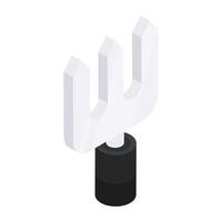Editable design icon of gardening fork vector