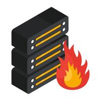 Creative design icon of burn server vector