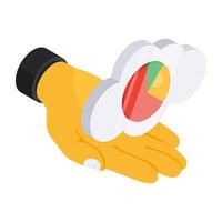 Premium design icon of cloud analytics vector