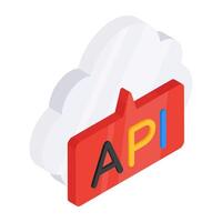A beautiful design icon of cloud api vector