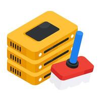 A colored design icon of data cleaning vector