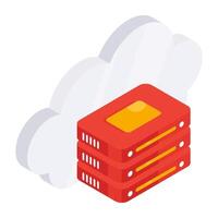 A trendy design icon of cloud server vector