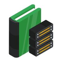 A colored design icon of book database vector