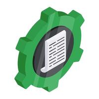A colored design icon of file setting vector