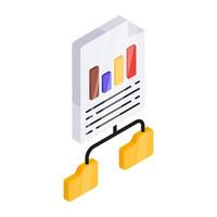 A unique design icon of business report network vector