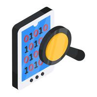 Modern design icon of binary data analytics vector
