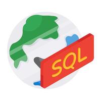 A beautiful design icon of global sql vector