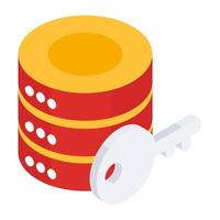 An icon design of server key vector