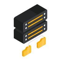 Creative design icon of folder server network vector