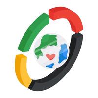 Modern design icon of global chart vector