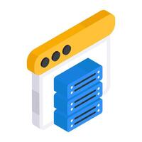 An isometric design icon of web server vector