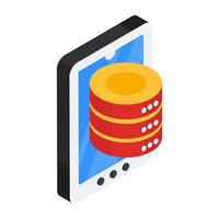 Perfect design icon of mobile database vector