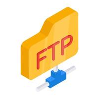 A colored design icon of ftp folder vector