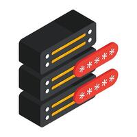 Premium design icon of server password vector