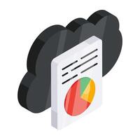 A colored design icon of cloud report vector