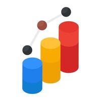 An icon design of polyline chart vector