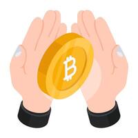 An icon design of bitcoin care vector
