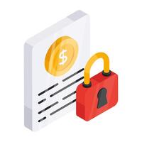 An icon design of secure file vector