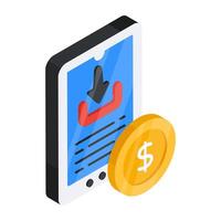 A creative design icon of mobile install vector