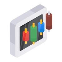 A flat design, icon of candlestick chart vector
