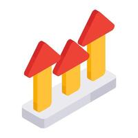 Conceptual flat design icon of upward arrows vector