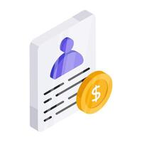 Editable design icon of cv vector