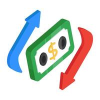 Trendy design icon of money transfer vector
