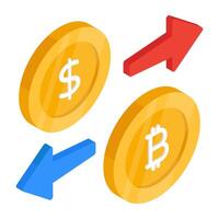 An editable design icon of currency exchange vector