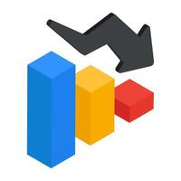 A flat design, icon of loss chart vector