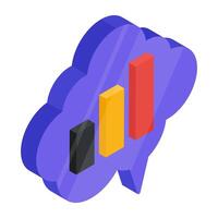 Trendy design icon of cloud analytics vector