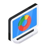 A premium download icon of online data analytics vector