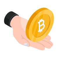An icon design of bitcoin vector