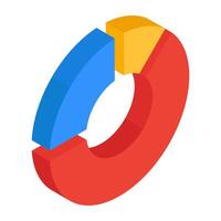 An icon design of pie chart vector