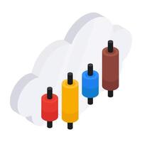 Trendy design icon of cloud analytics vector