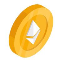 An icon design of ethereum vector