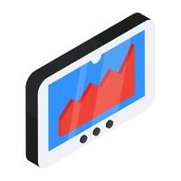 A colored design icon of mobile data analytics vector