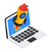 An icon design of system launch vector