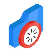 Icon of folder loading in flat isometric design available for instant download vector
