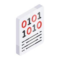 A unique design icon of binary file vector