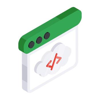 icono de diseño único de codificación en la nube vector