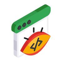 Trendy design icon of coding monitoring vector
