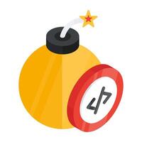 A creative design icon of bomb coding vector