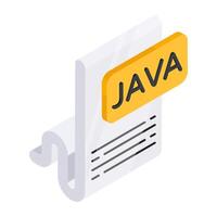 Trendy design icon of java file vector