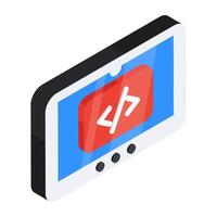 Perfect design icon of mobile coding vector