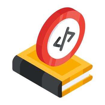 Unique design icon of coding book vector